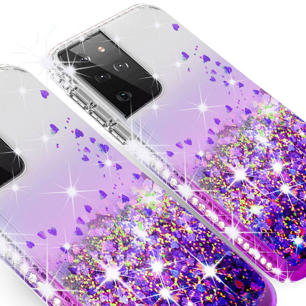 clear liquid phone case for samsung galaxy s21 ultra - purple - www.coverlabusa.com