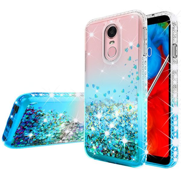 clear liquid phone case for lg stylo 4 - teal - www.coverlabusa.com 