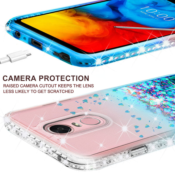 clear liquid phone case for lg stylo 4 - teal - www.coverlabusa.com 