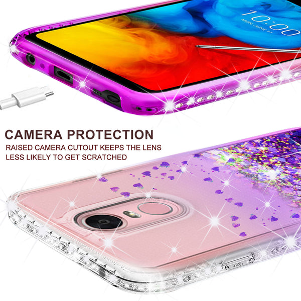 clear liquid phone case for lg stylo 4 - purple - www.coverlabusa.com 