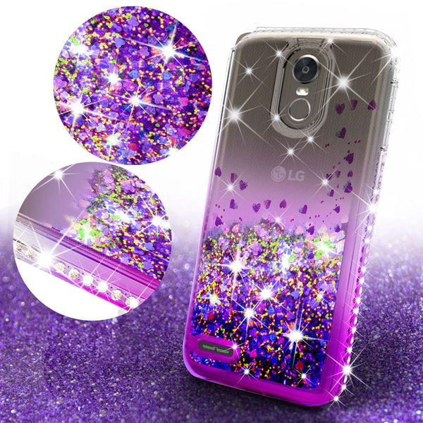 clear liquid phone case for lg stylus 3 - purple - www.coverlabusa.com 