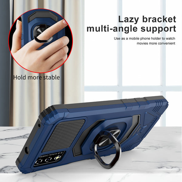 ring car mount kickstand hyhrid phone case for t - moblie revvl v - blue- www.coverlabusa.com