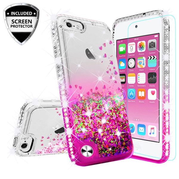 clear liquid phone case for apple ipod touch 6/ipod touch 5 - hot pink - www.coverlabusa.com 
