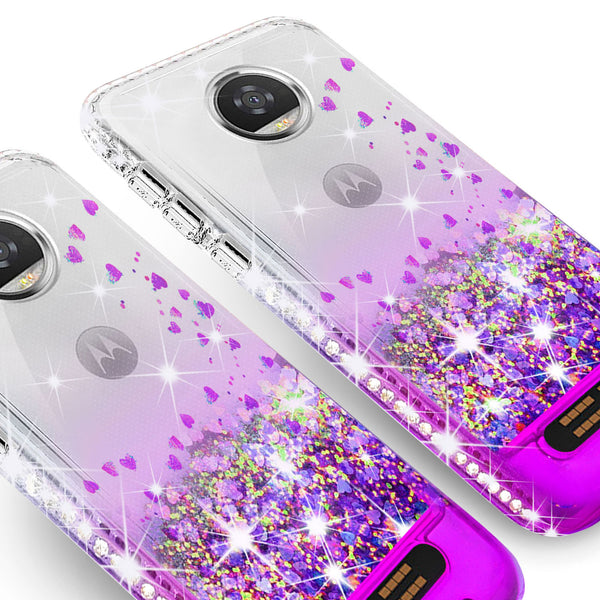 clear liquid phone case for motorola moto z2 force - purple - www.coverlabusa.com 