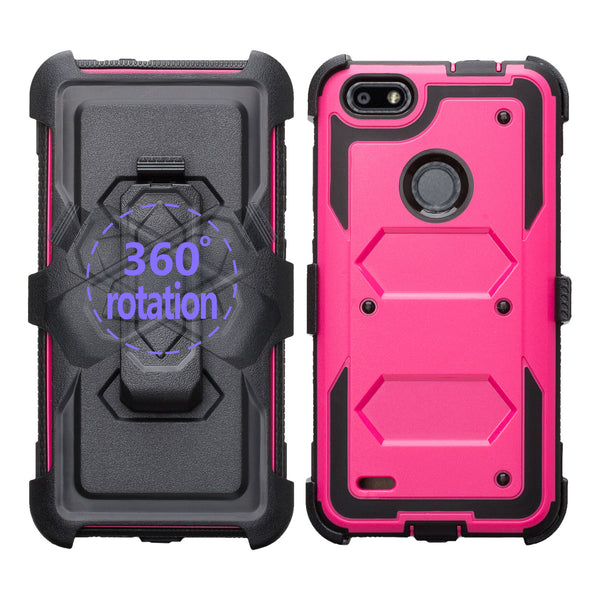 zte blade force heavy duty holster case - hot pink - www.coverlabusa.com