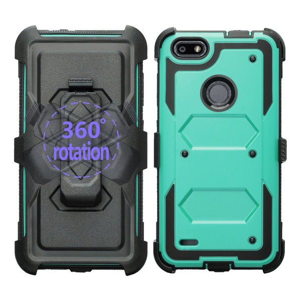 zte blade force heavy duty holster case - teal - www.coverlabusa.com