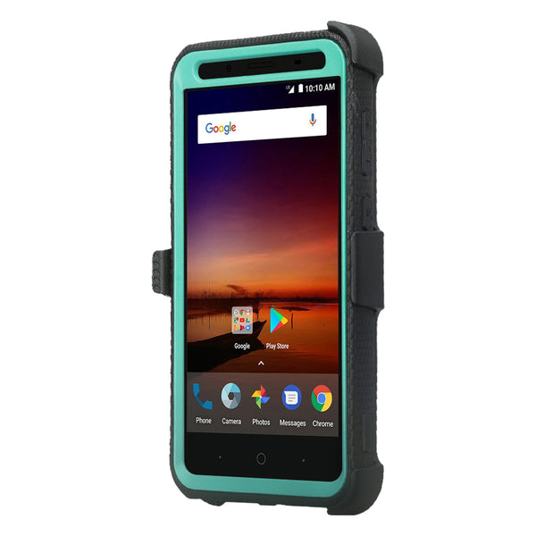ZTE Tempo X | N9137 | ZTE Blade Vantage Holster Case with Screen Protector - teal - www.coverlabusa.com