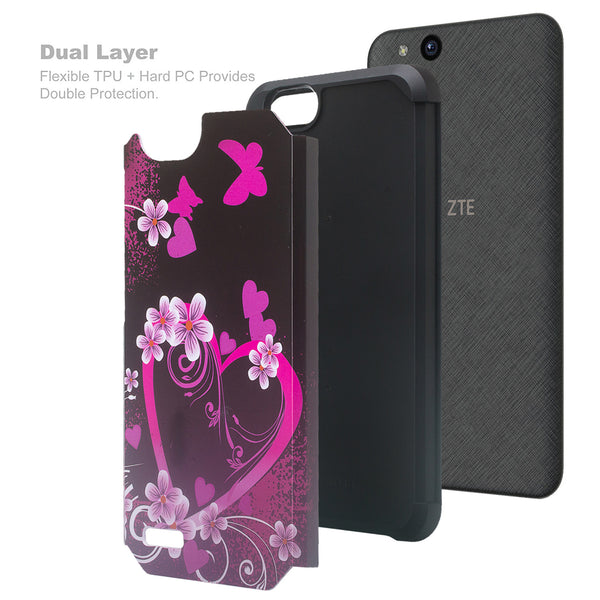 ZTE Tempo X | N9137 | ZTE Blade Vantage Case - heart butterflies -  www.coverlabusa.com