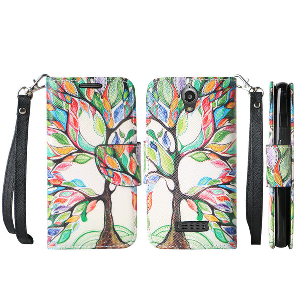 ZTE Obsidian leather wallet case - vibrant tree - www.coverlabusa.com