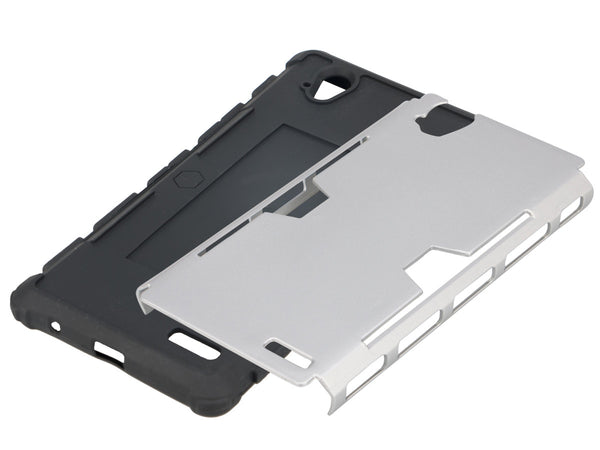 ZTE Warp Elite case - silver hybrid with card slot - www.coverlabusa.com