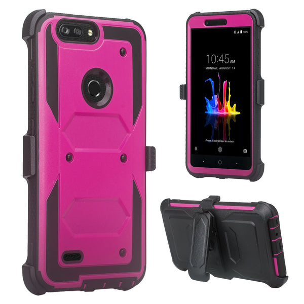 ZTE Sequoia heavy duty holster case - purple - www.coverlabusa.com