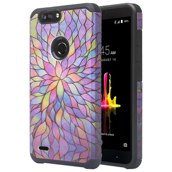 zte sequoia hybrid case - rainbow flower - www.coverlabusa.com