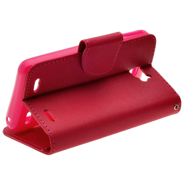 ZTE Zephyr leather wallet case - hot pink - www.coverlabusa.com