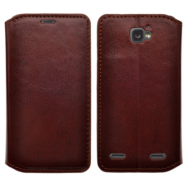 ZTE Zephyr leather wallet case - brown- www.coverlabusa.com