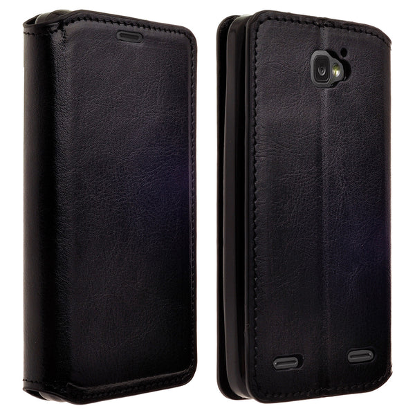 ZTE Zephyr leather wallet case - black - www.coverlabusa.com