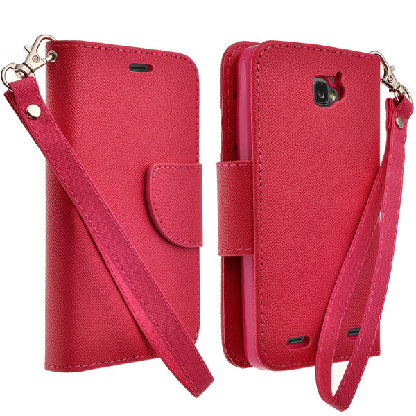ZTE Zephyr leather wallet case - hot pink - www.coverlabusa.com