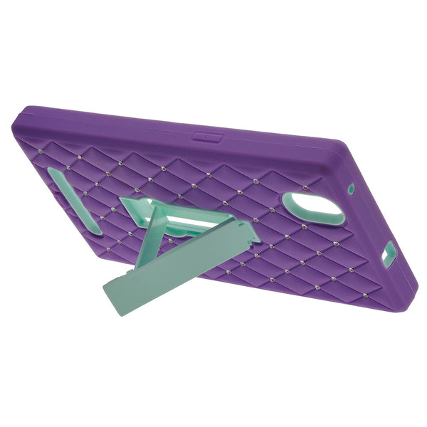 zmax Case, zte zmax z970 hybrid diamond case - purple/teal - www.coverlabusa.com