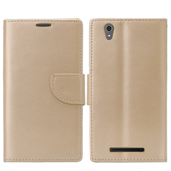 ZTE ZMAX leather wallet case - rose gold - www.coverlabusa.com